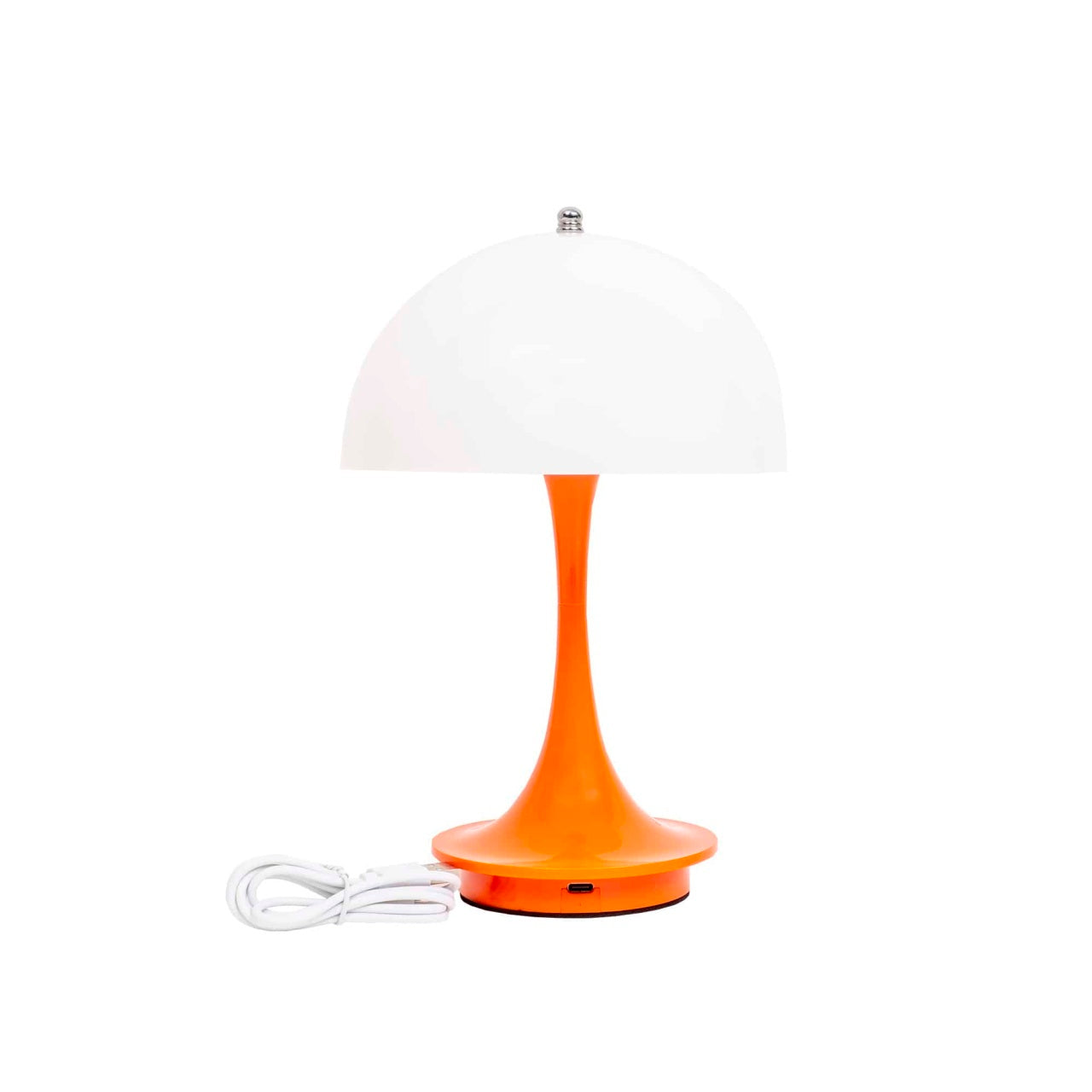 Lampa de birou portabila cu 3 tipuri de lumina, aprindere touch si incarcare USB, portocaliu