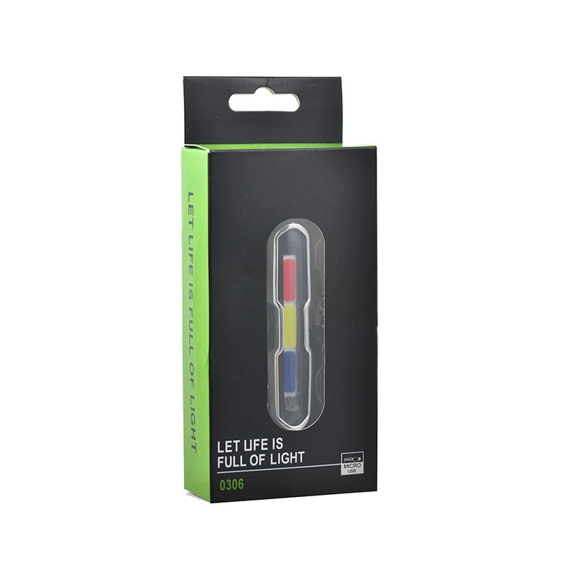 Lampa de spate pentru bicicleta, cu 3 culori, reincarcabila USB, impermeabila, din ABS, multicolor