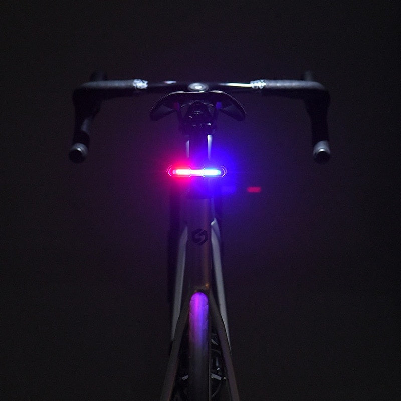 Lampa de spate pentru bicicleta, cu 3 culori, reincarcabila USB, impermeabila, din ABS, multicolor