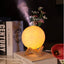 Lampa de veghe cu umidificator, Luna Moon 3D, Aromaterapie, 880ml, lumina 3 culori + stand lemn