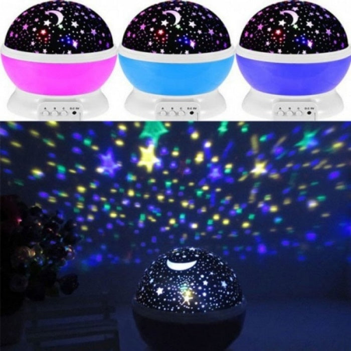 Lampa de Veghe FOXMAG24® cu Proiector Rotativ cu Stele si Luna, cu functie de Rotatie la 360 grade
