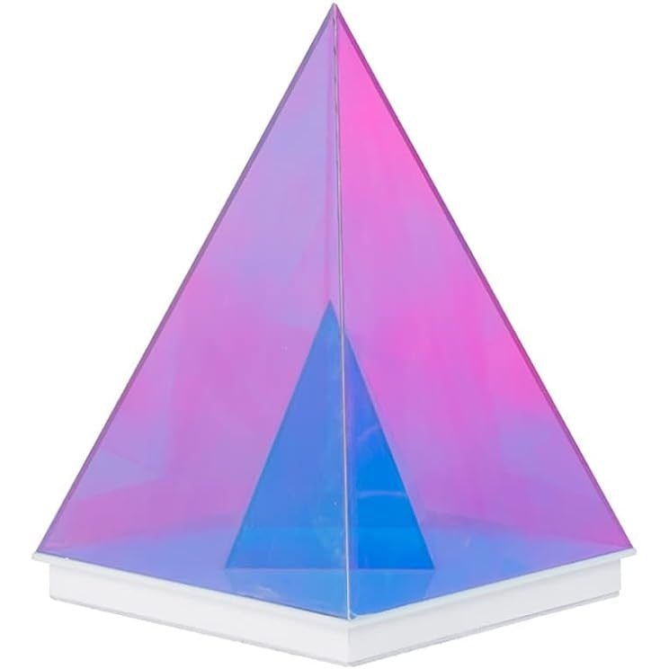 Lampa decorativa cu LED uri, stil piramida, cu incarcare USB, jocuri de lumini, putere 2W, mod de control ON / OFF, multicolor