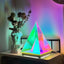 Lampa decorativa cu LED uri, stil piramida, cu incarcare USB, jocuri de lumini, putere 2W, mod de control ON / OFF, multicolor