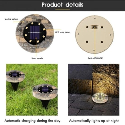 Lampa decorativa solara, putere 2.4 W, autonomie 10 h, diametru 11 cm, maro
