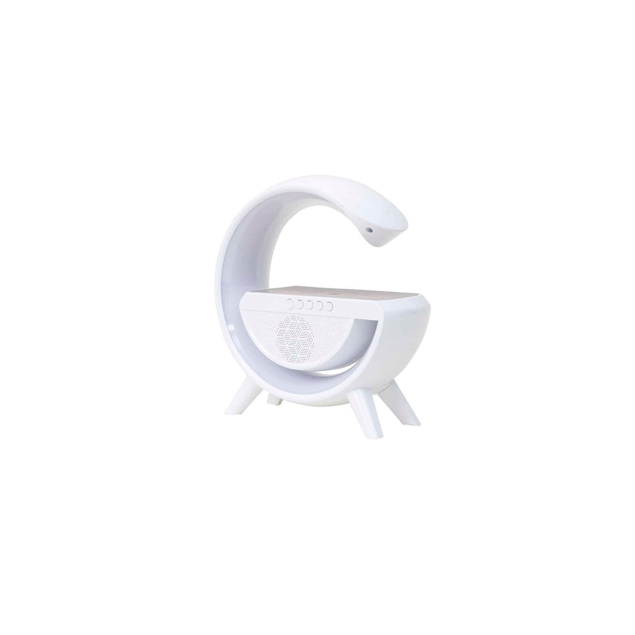 Lampa LED 3 in 1 cu boxa si incarcator wireless 15W, dimensiuni 22x8x24 cm