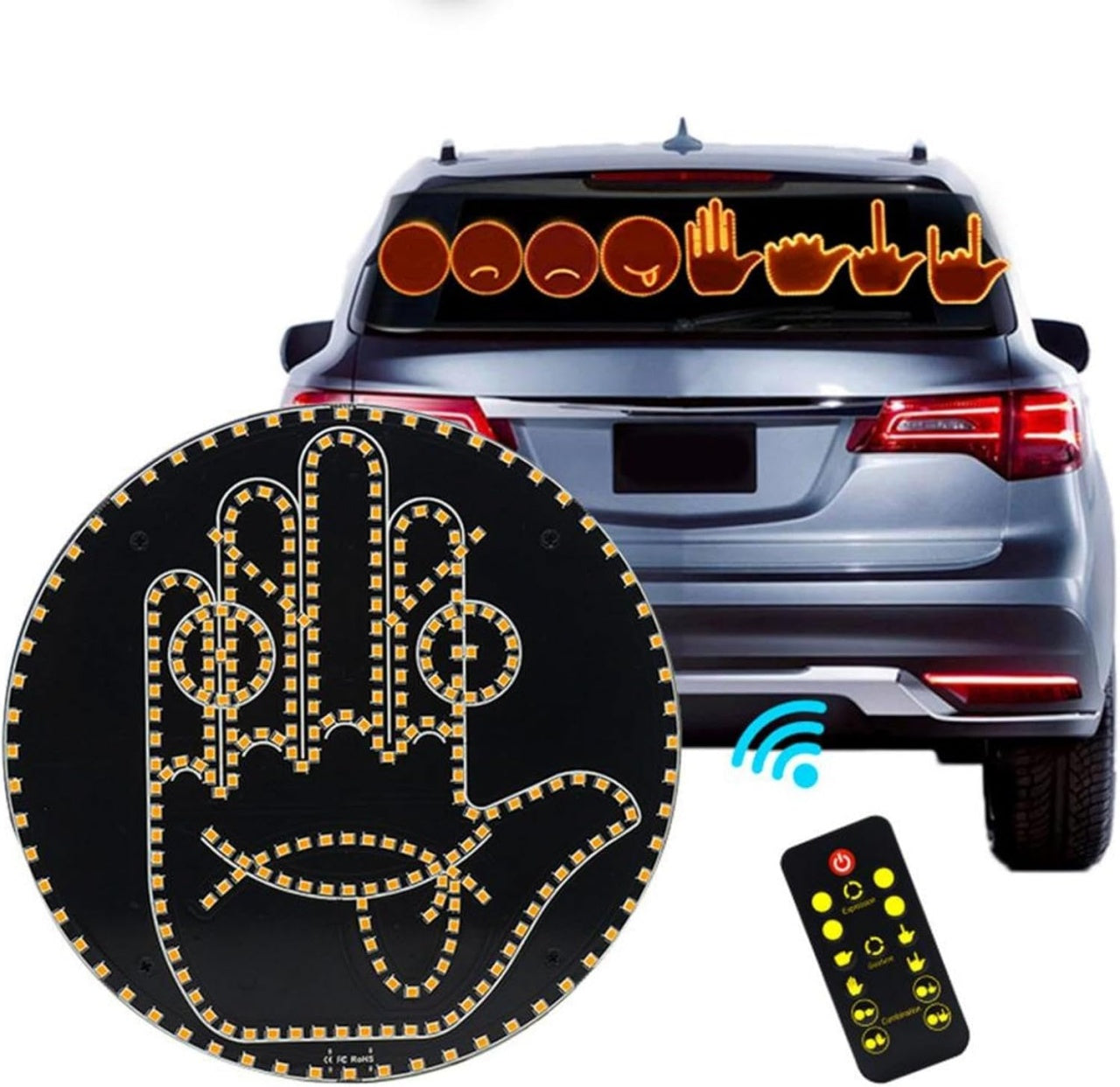 Lampa LED auto cu gesturi, 8 moduri, pe baterii, cu telecomanda, 17 cm