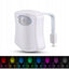 Lampa LED pentru toaleta, senzor miscare/lumina, cu 8 culori, din plastic, alb