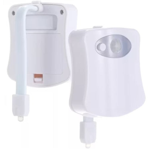 Lampa LED pentru toaleta, senzor miscare/lumina, cu 8 culori, din plastic, alb