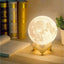 Lampa Luna cu umidificator 3D 15 CM LED, Stand Lemn, Alb Cald si Rece, Intensitate Reglabila, FOXMAG24®
