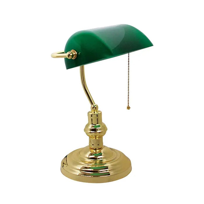 Lampa pentru birou cu dulie E27, max 60W, culoare verde-auriu