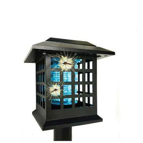 Lampa solara anti-insecte, cu bare de siguranta, buton on/off, cu montare prin agatare sau de sine statator, negru