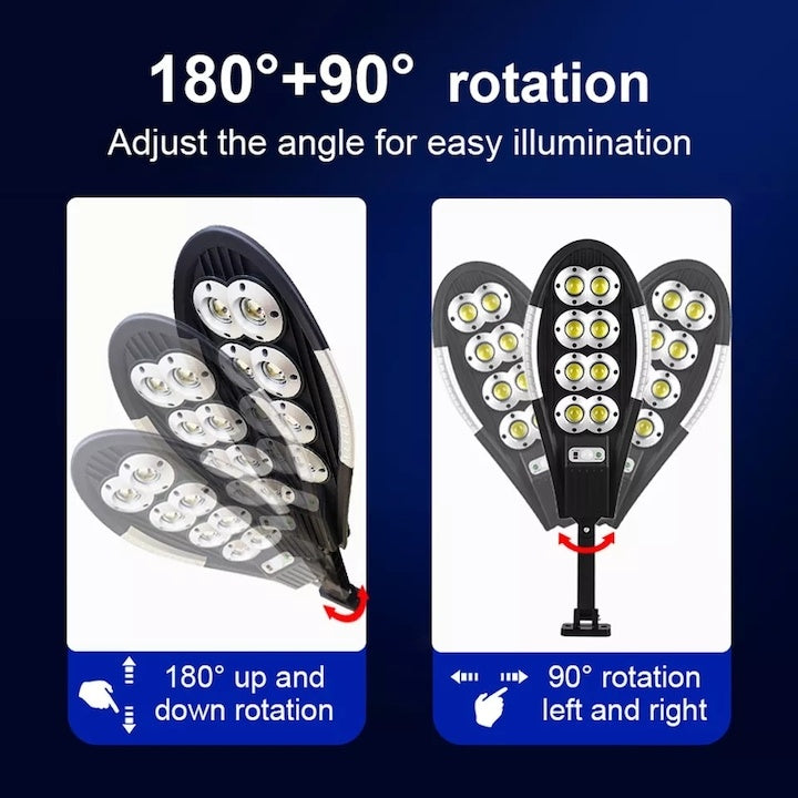 Lampa solara cu senzor de miscare, panou solar incorporat, 3 moduri de iluminare, unghiul de miscare de 180°, din ABS de inalta calitate, IP65 Waterproof, negru/argintiu