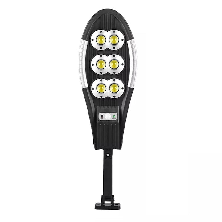 Lampa solara cu senzor de miscare, panou solar incorporat, 3 moduri de iluminare, unghiul de miscare de 180°, din ABS de inalta calitate, IP65 Waterproof, negru/argintiu