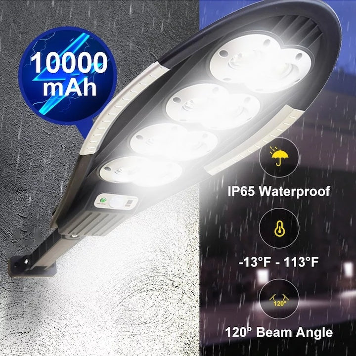 Lampa solara cu senzor de miscare, panou solar incorporat, 3 moduri de iluminare, unghiul de miscare de 180°, din ABS de inalta calitate, IP65 Waterproof, negru/argintiu