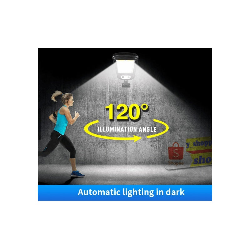 Lampa solara cu telecomanda, cu 2 celule, sistem de prindere pe stalp, senzor de miscare, din ABS, negru