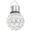 Lampa solara de gradina, cu 8 lumini colorate, cu suport de agatare, comutator ON/OFF, aspect de cristal, rezistenta la apa, alb