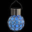 Lampa solara de gradina, cu 8 lumini colorate, cu suport de agatare, comutator ON/OFF, aspect de cristal, rezistenta la apa, alb