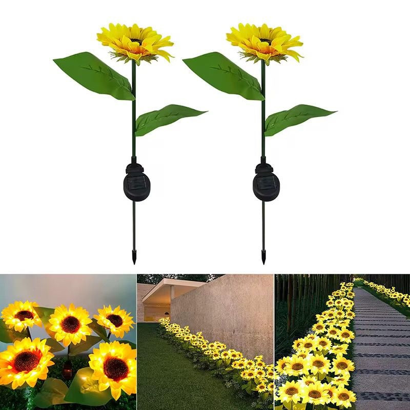 Lampa solara de gradina, floarea soarelui, 70cm, lumina calda