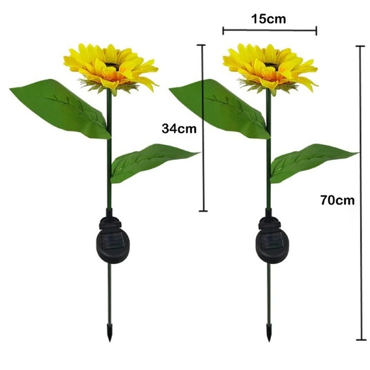 Lampa solara de gradina, floarea soarelui, 70cm, lumina calda