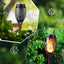 Lampa solara de gradina, tip torta, cu efect de flacara, lumina calda, rezistnta la apa si intemperii, din ABS, negru