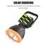 Lampa solara de lucru, cu maner, tip lanterna, panou solar, robusta si versatila, putere 20W, rezistenta la socuri, negru/galben