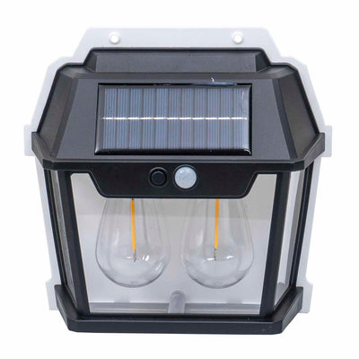 Lampa solara de perete cu 2 becuri LED, 28W, senzor miscare, 3 moduri lumina