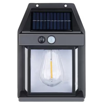 Lampa solara de perete, cu senzor de miscare, puterea becului 3W, iluminare LED, autonomie 6-12 ore, negru