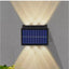 Lampa solara de perete, din ABS, cu 6 LEDuri, autonomie 10h, rezistenta la apa, cu lumina calda, negru