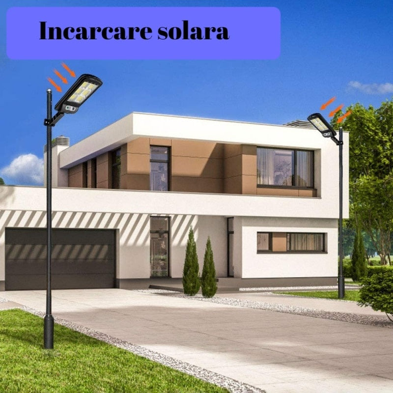Lampa solara de perete FOXMAG24, 120 x LED, Senzor de miscare, telecomanda inclusa