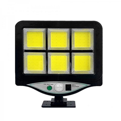 Lampa solara de perete FOXMAG24, 6 x COB LED, cu panou solar polisiciliu detasabil, senzor miscare, telecomanda, rezistenta la apa