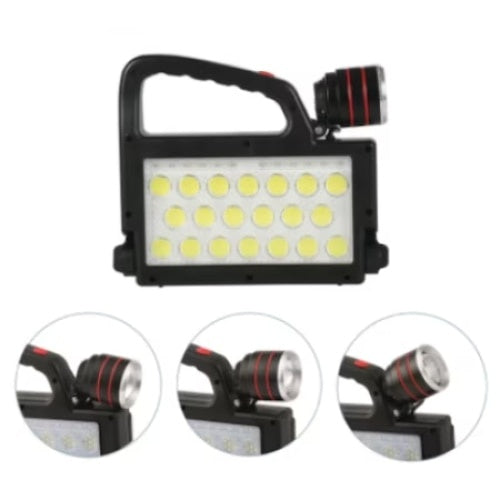 Lampa solara FOXMAG24, baterie cu litiu, 6 moduri de iluminare, incarcare solara si USB, autonomie 5-10h, negru