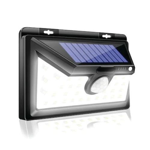 Lampa Solara FOXMAG24, Senzor de miscare, Waterproof, Acumulator 1200 mAh, Temperatura culoare 5500 k, Unghi iluminare 120°, Panou solar 0,55 W/5,5 V, Design Ergonomic, Negru