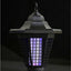 Lampa solara hexagonala, impermeabila, cu 3 LED-uri, cu grile anti- tantari, din ABS, pentru grădini, peluze, curți interioare, negru