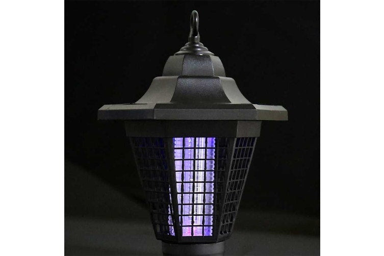 Lampa solara hexagonala, impermeabila, cu 3 LED-uri, cu grile anti- tantari, din ABS, pentru grădini, peluze, curți interioare, negru