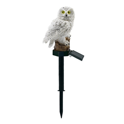Lampa solara LED pentru curte sau gradina, model Bufnita, inaltime 43 cm, 40mAh, 0.2W, alb