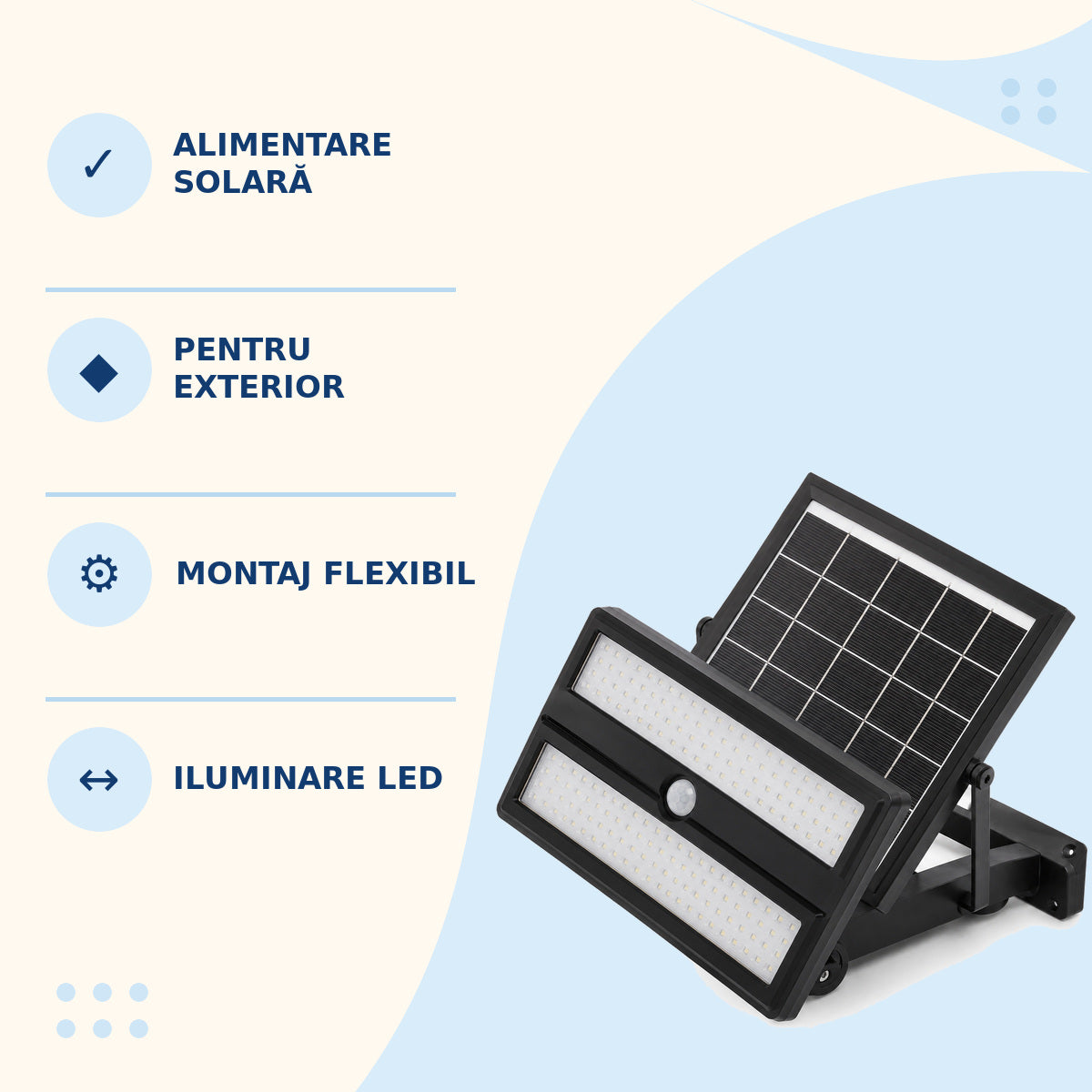 Lampă Solară pentru Exterior cu Panou Reglabil, Negru – caracteristici