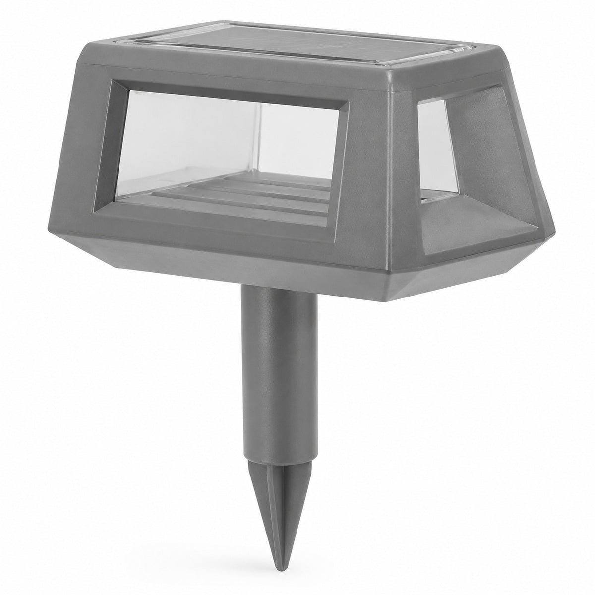 Lampă Solară pentru Gazon și Alei, cu Senzor Crepuscular, Gri – imagine principală