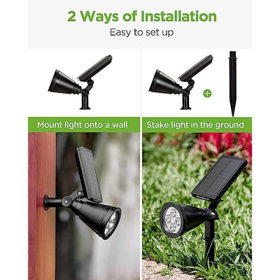 Lampa solara, reglabila, rezistenta la apa, cu prindere pe perete sau fixare in sol, negru