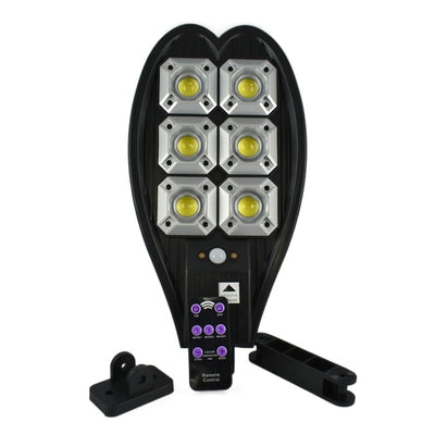 Lampa solara stradala, cu telecomanda, 3 moduri de functionare, rezistenta la apa, cu senzor de miscare, negru