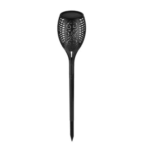 Lampa solara Tiki de gradina tip torta culoare neagra cu lumina pulsatorie
