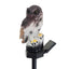 Lampa solara tip bufnita, cu iluminare LED, din ABS, cu senzor de lumina, fixare tip tarus, dimensiuni 9 x 7 x 45 cm, maro/negru