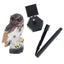Lampa solara tip bufnita, cu iluminare LED, din ABS, cu senzor de lumina, fixare tip tarus, dimensiuni 9 x 7 x 45 cm, maro/negru