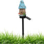 Lampa solara tip casuta de gradina, impermeabila, cu lumina calda, fixare tip tarus, din ABS, negru/albastru