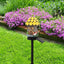 Lampa solara tip casuta de gradina, impermeabila, cu lumina calda, fixare tip tarus, din ABS, maro/galben