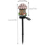 Lampa solara tip casuta de gradina, impermeabila, cu lumina calda, fixare tip tarus, din ABS, negru/roz