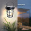Lampa solara, tip felinar, cu agatatoare, putere 2W, cu 3 LED-uri, portabila, rezistenta la apa si intemperii, negru