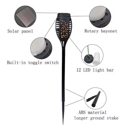 Lampa Solara tip Torta cu efect Flacara cu lumina realistica, lungime 61 cm