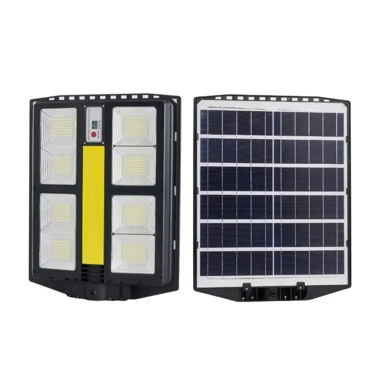 Lampa stradala, cu panou solar, putere 600W, cu brat suport pentru tija telescopica, impermeabil IP65, negru