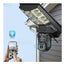 Lampa stradala solara cu camera de supraveghere tripla, conectivitate 4G, PTZ inteligent si interfon vocal bidirectional, negru