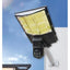 Lampa stradala solara fara fir, impermeabila, cu sfera, supraveghere de inalta definitie, cu telecomanda, camera WiFi, inteligent si interfon vocal bidirectional, negru